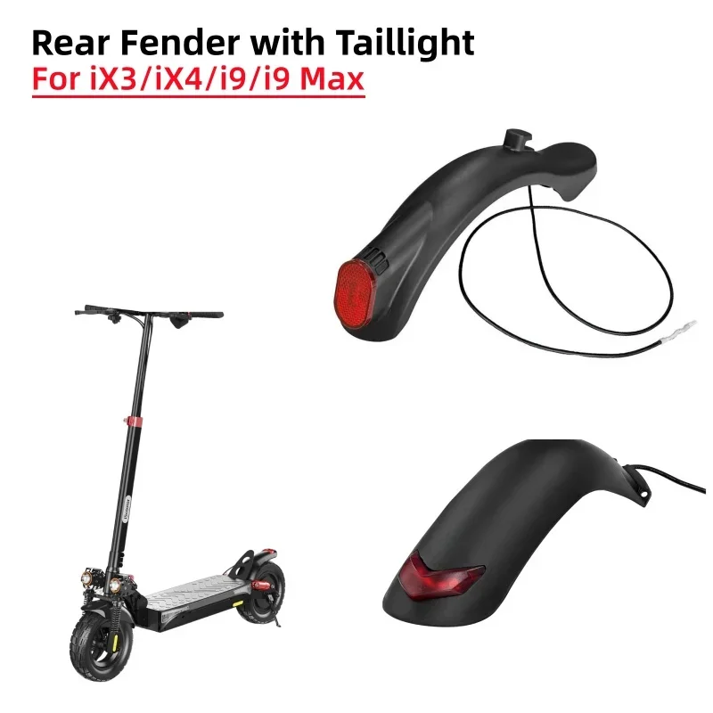 Guardabarros trasero para patinete eléctrico con luz trasera para iScooter iX3 iX4 i9 i9 Max, guardabarros trasero con luz, piezas de guardabarros iScooter