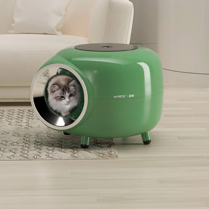 

MiFuny Round Large Cat Litter Box Fully-enclosed Cats Toilet Record Player Appearance Deodorant Anti-splash Bedpans Cats Sandbox