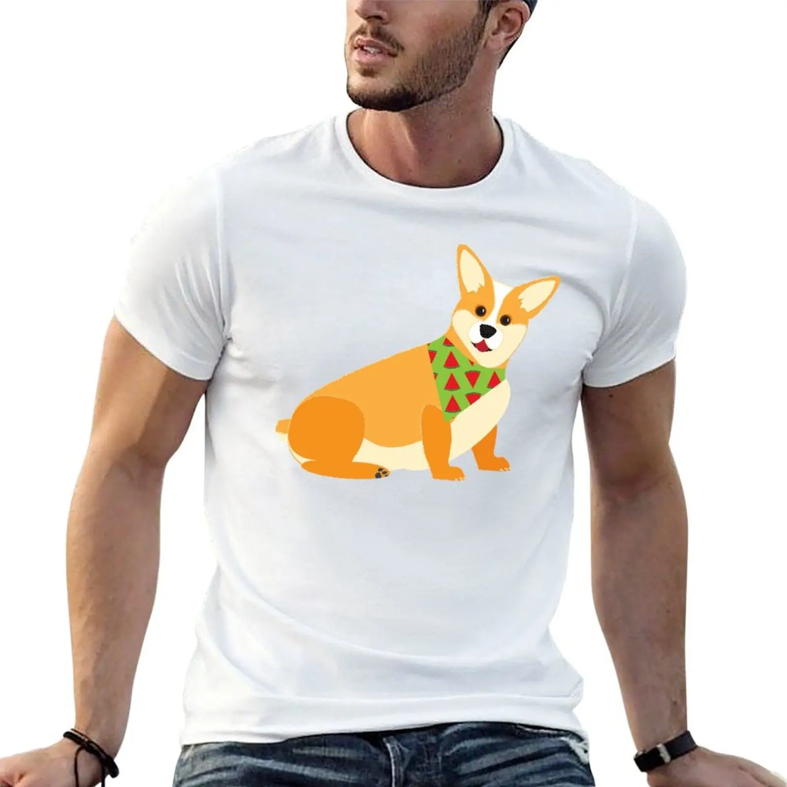 Watermelon Corgi T-Shirt anime tshirt tshirts personalised mens fashion