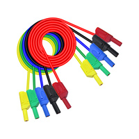 Cleqee P1050 5pcs Dual Safety 4mm Banana Plug Stackable Type Multimeter Test Leads Soft 100cm Cable Copper Wire 1000V