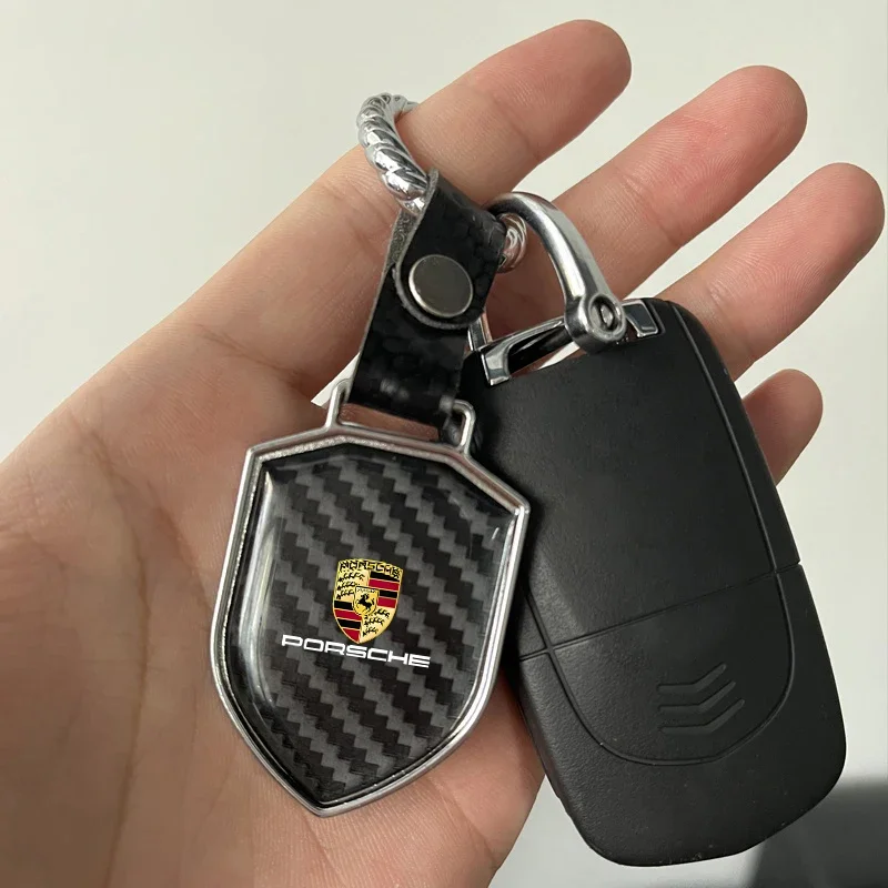 Fashion Car Keychain Key Ring Anti-Loss Keyring For Porsche Cayenne Panamera Macan 911 718 Taycan Boxster Cayman 918 Accessories