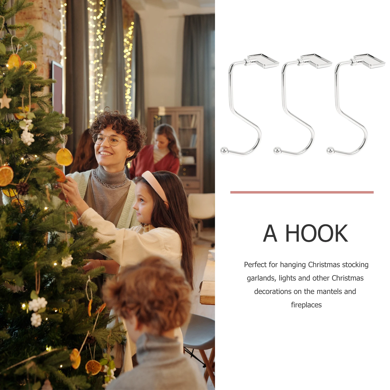 

6Pcs Tote Hook Iron Bag Hangers for Women Desktop Tabletop Home Use Christmas Stocking Holders Holiday Decoration Hanging Hooks