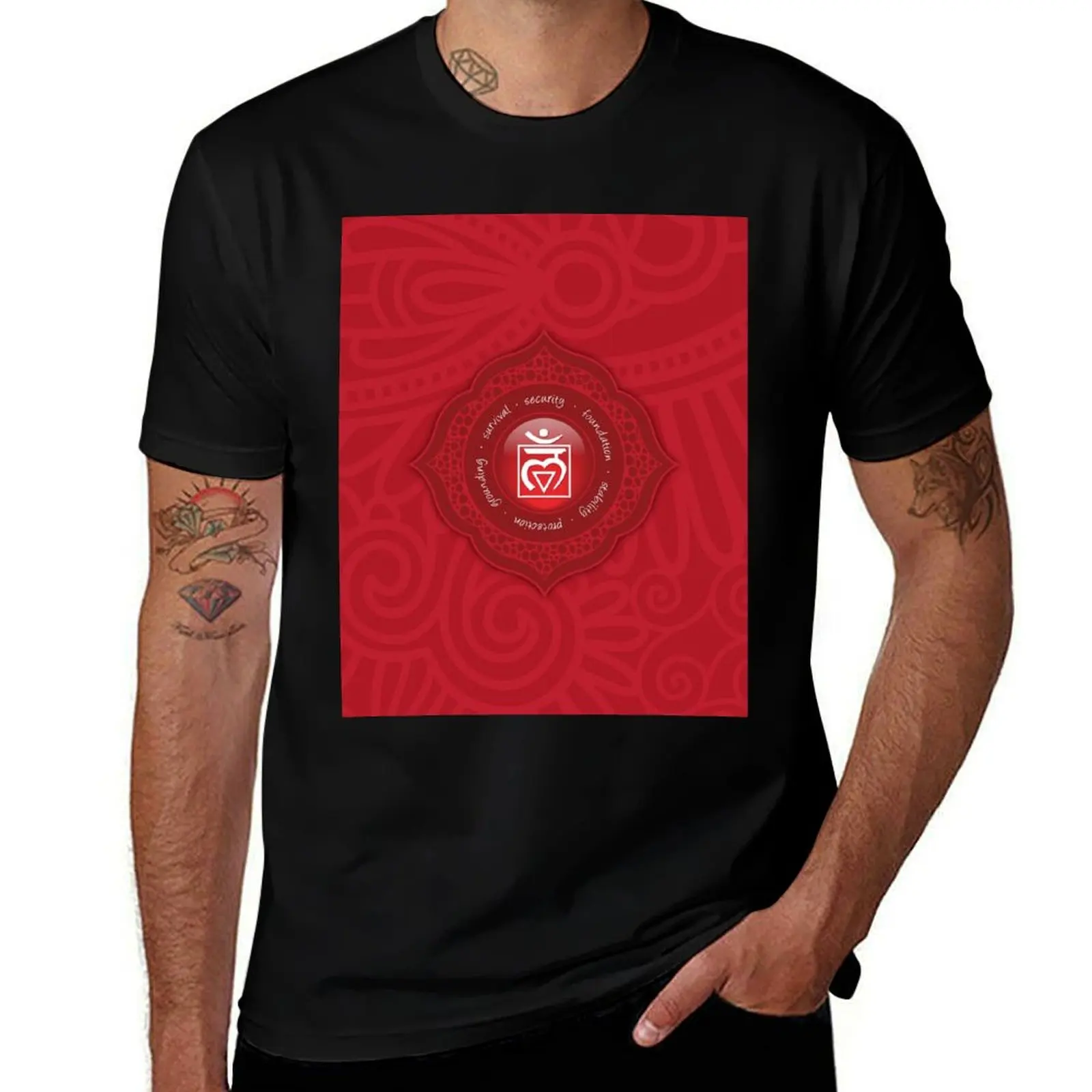 Root Chakra Mandala - 54 RRPBG T-Shirt Short sleeve tee T-shirts oversize men graphic t shirts