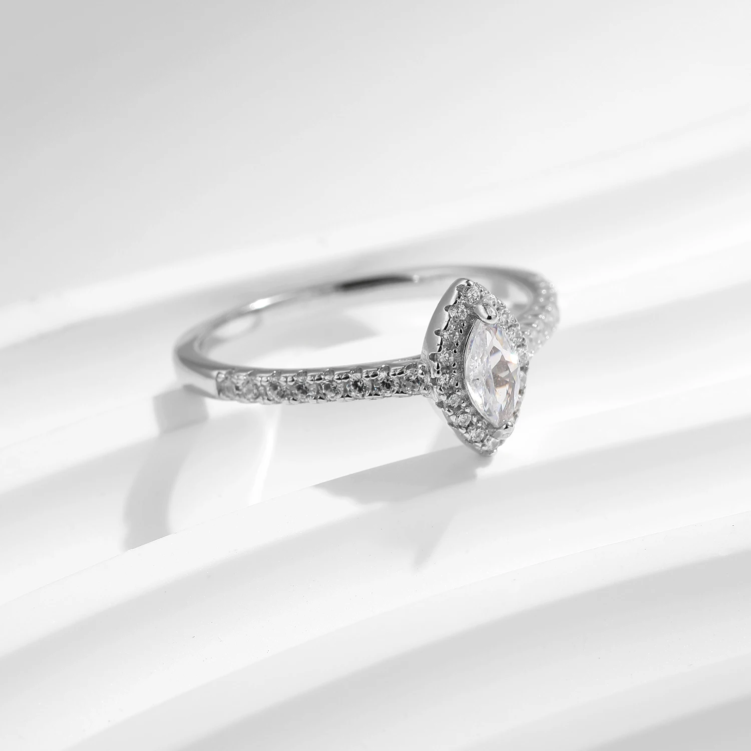 Women's MODIAN Luxury Marquise Cut CZ Ring, Engagement Gift