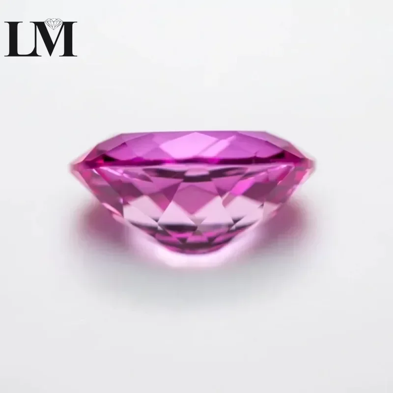 Lab Grown Sapphire Oval Shape Pink Color Charms Gemstone For Diy Jewelry Making Pendant Material Selectable AGL Certificate