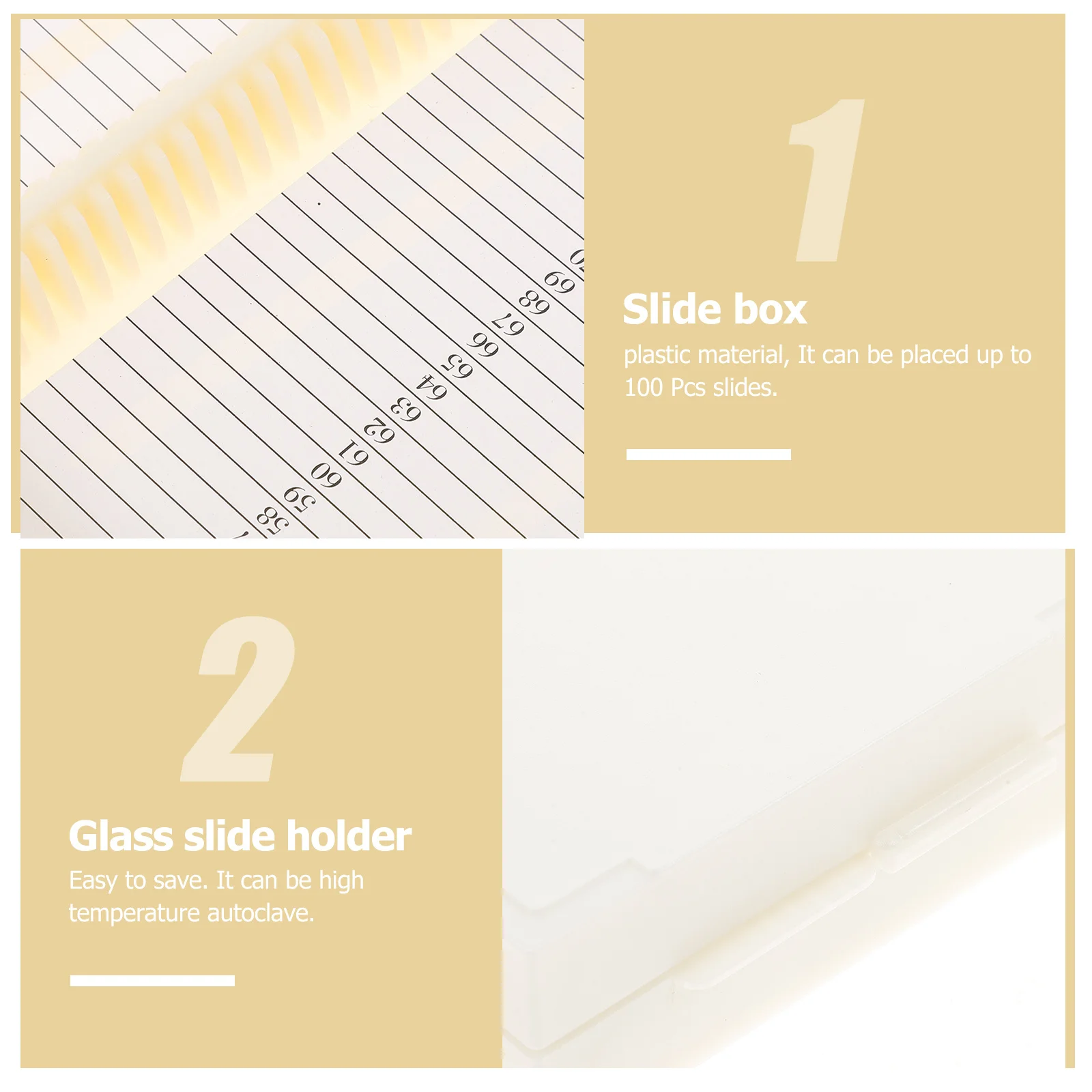 3pcs Specimen Slides Box Microscope Slide Storage Tray Laboratory Supply Glass Holder Educational Tool Slides Storage