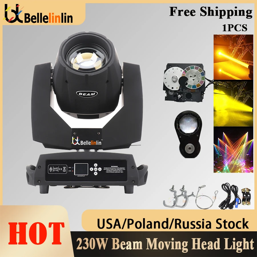 

No Tax 1x Beam 230W 7R Moving Head Lighting Controller DJ Projector Disco Party Stage Control With DMX Professional Stage Light