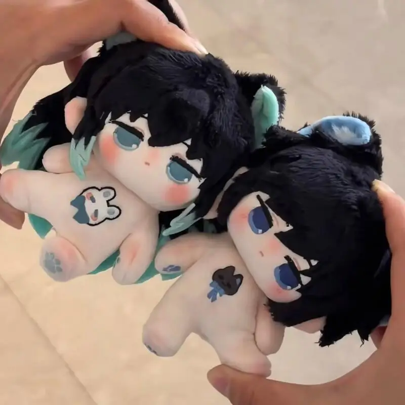Japanese Anime Demon Slayer Facial Embroidery Cute Plush Naked Doll Bedroom Bedside Table Decoration Anime Enthusiast Collection