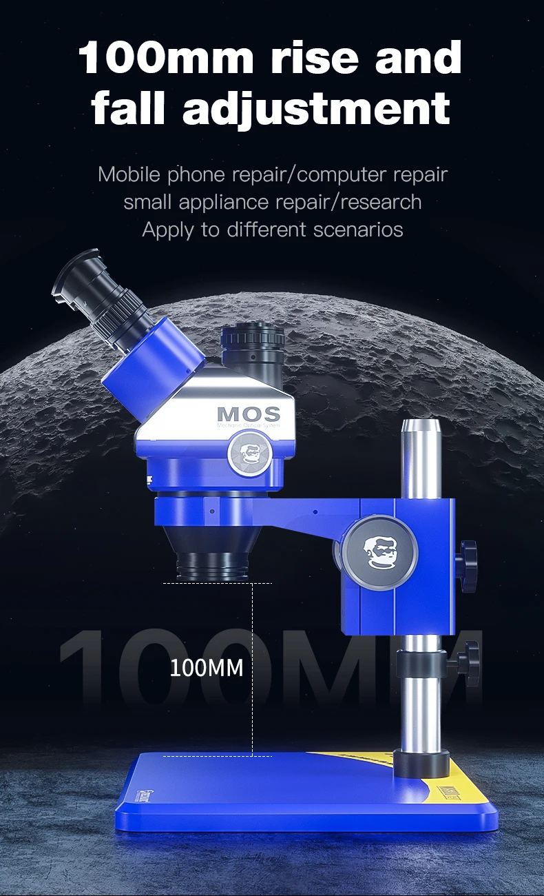MECHANIC OFFICIAL MOS300 Trinocular Stereo Microscope HD Clear Magnified 7-50X Continuous Zoom Observation For Phone Repair