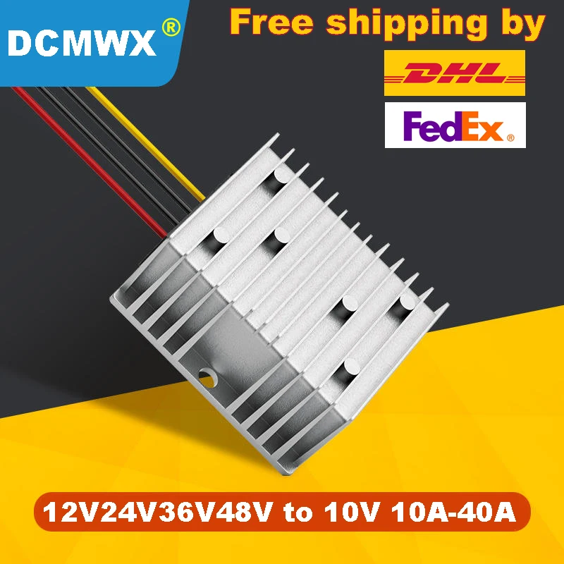 

12V24V step-down 10V power converter 36V48V Buck voltage to 10V regulated DC transformer 10A20A30A40A waterproof power adapter