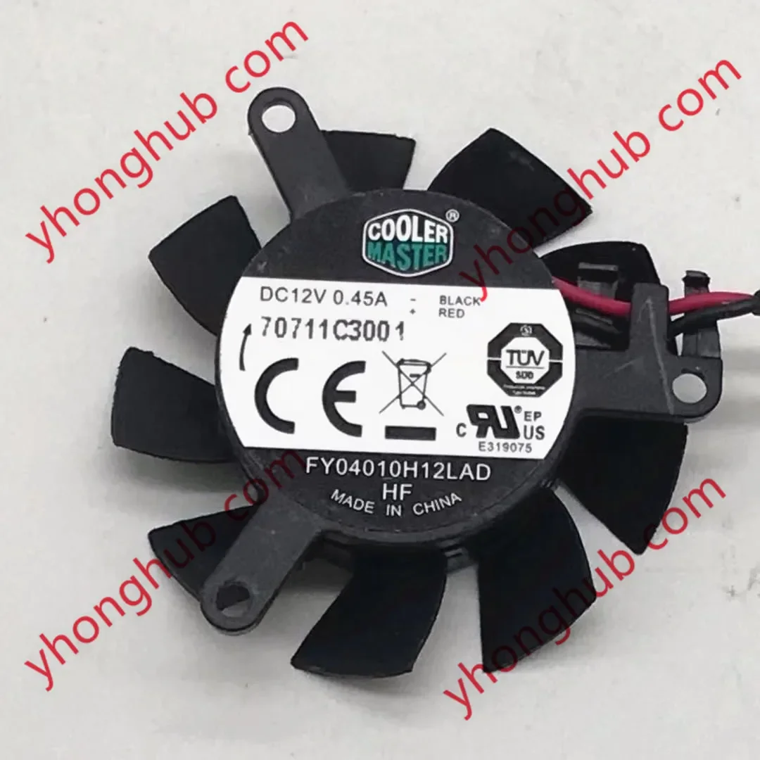Cooler Master FY04010H12LAD DC 12V 0.45A 2-Wire Server Frameless Fan