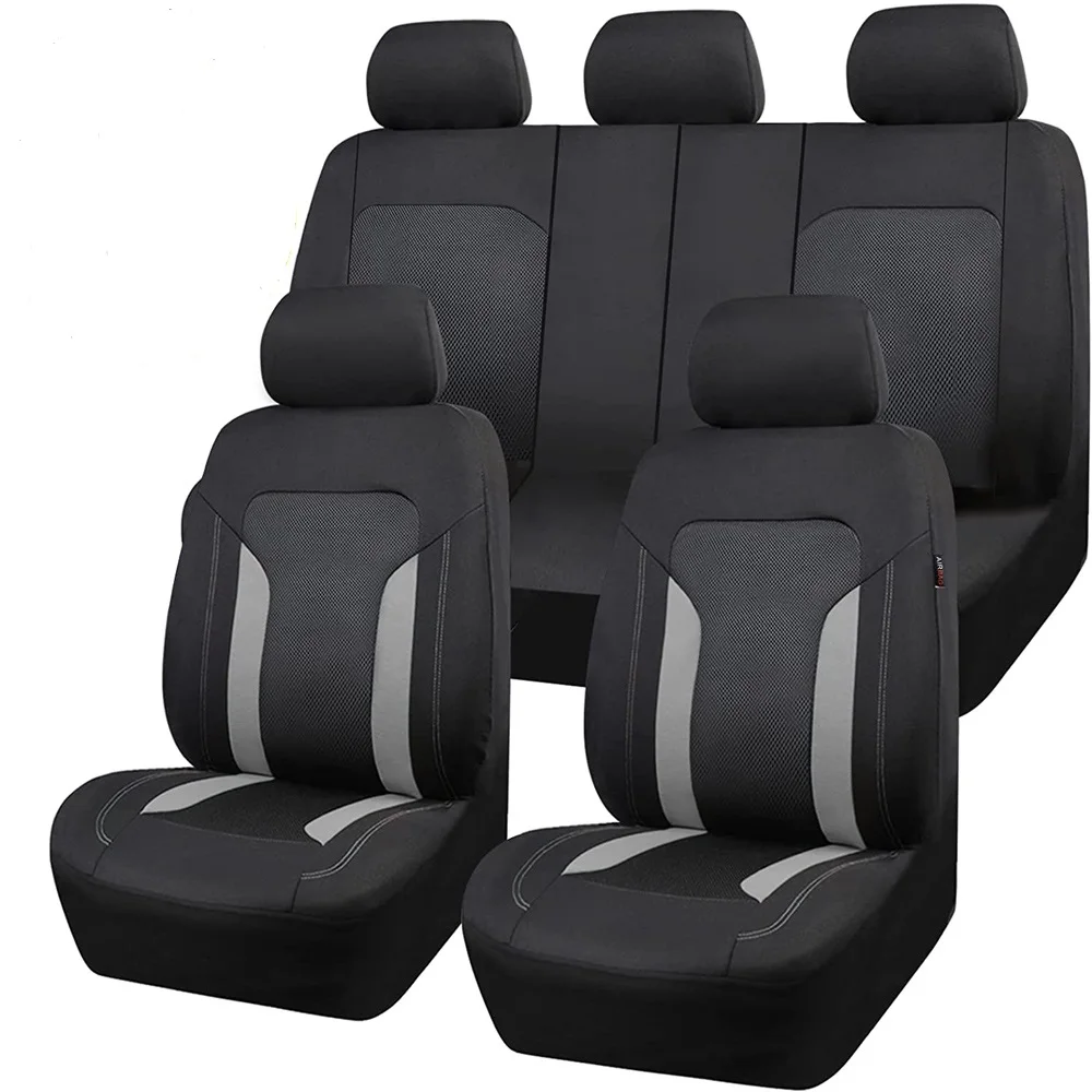 AUTO PLUS Universele Mesh Auto Seat Cover Set Voiture Accessoires Interieur Unisex Fit Meest Auto Suv Track Van Met Rits Airbag Compatibel