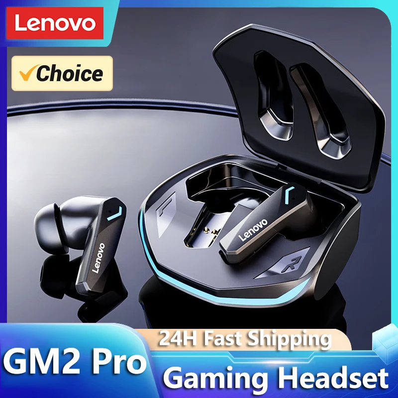 سماعات أذن Choice Lenovo GM2 Pro اللاسلكية بتقنية البلوتوث 5.3 للألعاب ذات الكمون المنخفض ووضع مزدوج سماعات أذن رياضية داخل الأذن مع ميكروفون