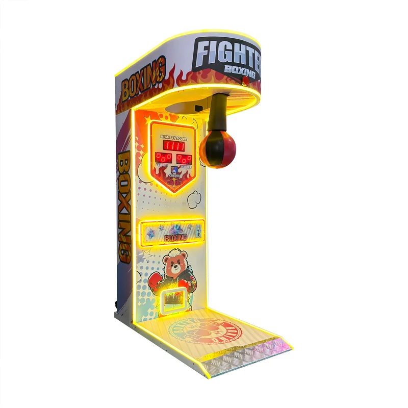2026 New FL Wholesale Kids Boxing Punch Machine Coin Operated Metal Arcade Entertainment Equipment English Support Customized