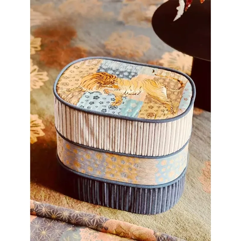 

Mahjong sofa stool Internet celebrity retro color home shoe stool living room light luxury senior foot pedal dwarf pier