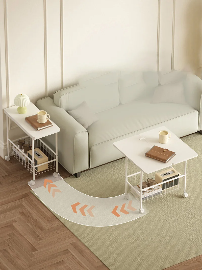 Folding Mobile Coffee Table Side Table for Sofas And Balconies Dining Table Trolley Portable Cocktail Table for Living Room