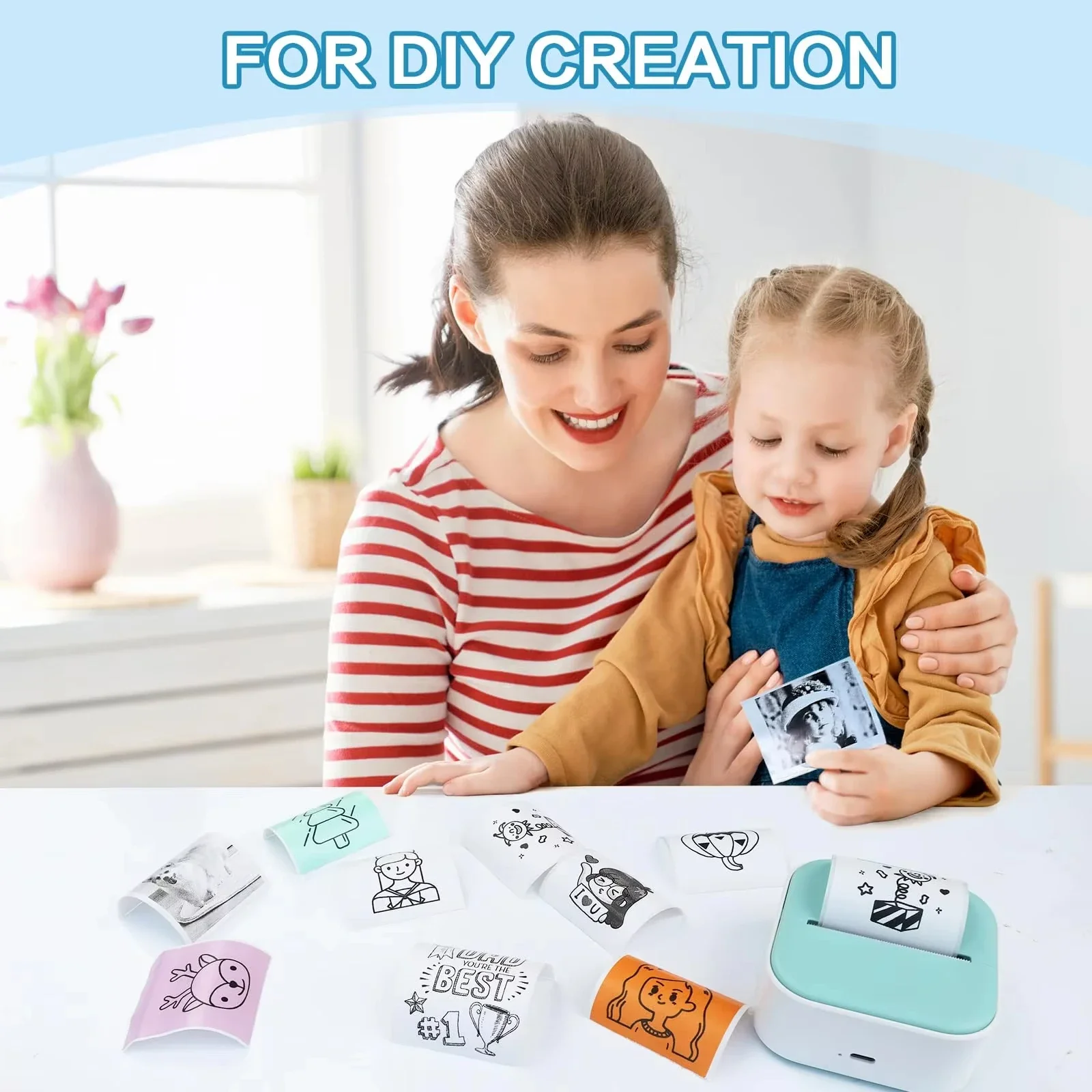 Thermal Printer Paper Mini Self-adhesive Label Printer Paper Compatible With T02/M02/M02/M02SPRO/M04AS/M04S Mini Thermal Printer