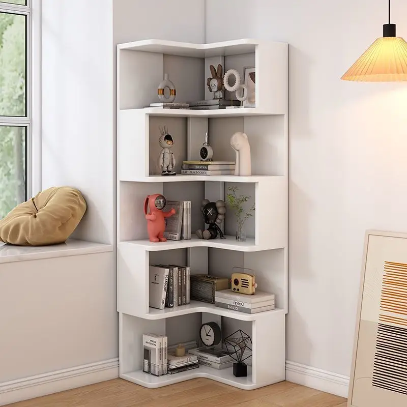 

Solid wood corner bookshelf Floor shelf Corner cabinet Corner storage cabinet Small apartment living room Home storage rack