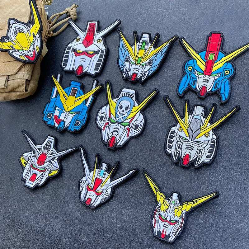 Gundam Suit Series Embroidery Patches Tactical Warrior Badge DIY Sticker for Clothes Vest Jacket Decor