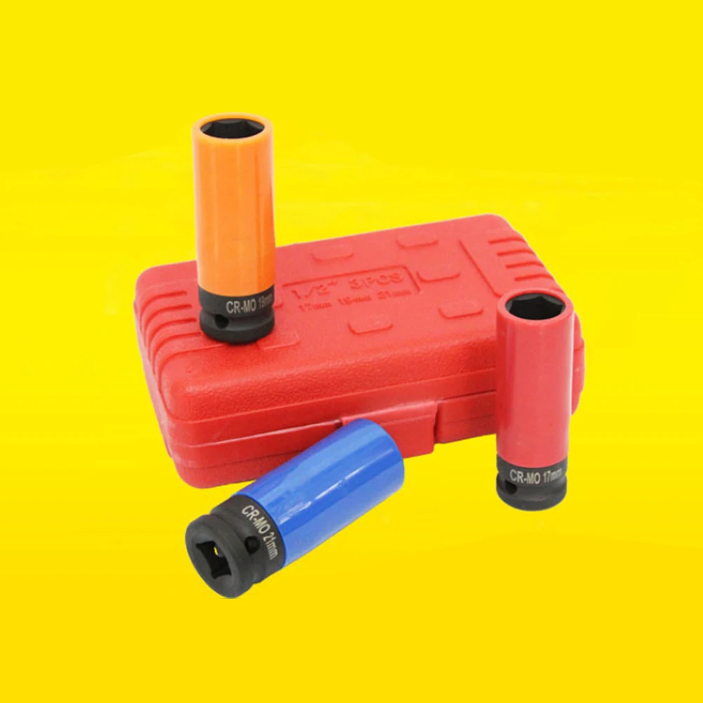 

3pcs Colored Sleeve Car Wheel Nut Fastener Metric System Durable Lightweight Professional Use Household Tools