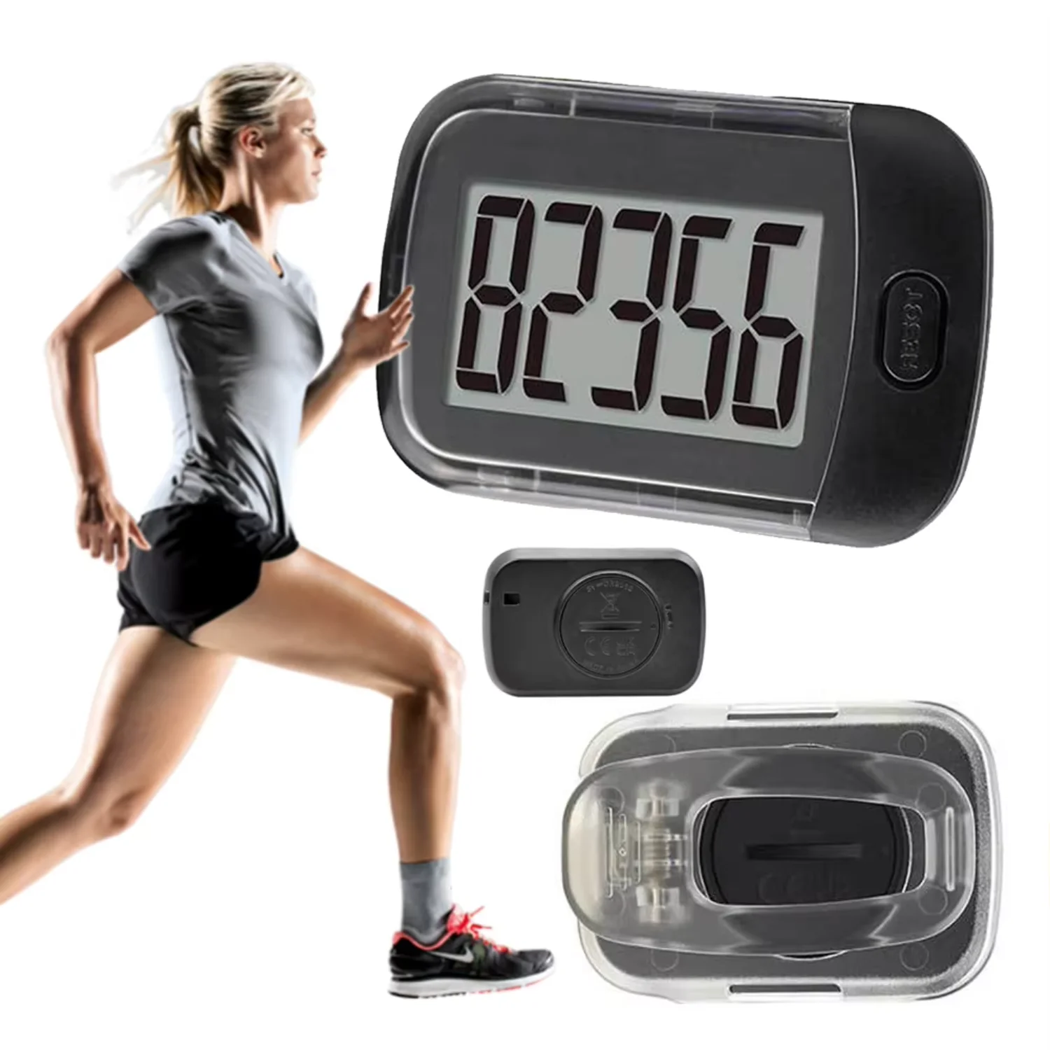 3D Pedometer Simple Step Counter Large LCD Display Walking Step Counter Step 0-99999 Accurate Steps Tracker  Outdoor Sports