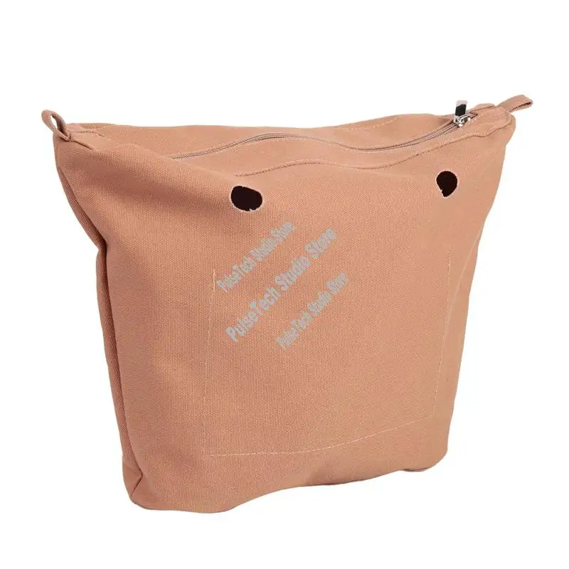 A63M-Waterproof Solid Canvas Insert Inner Lining Insert Zipper Pocket For Obag O Bag Handbag Bag