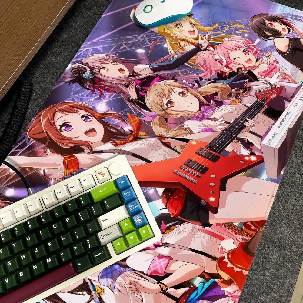 B-BanG D-Dream Mouse Pad Xxl Computer Large Size Non-slip Gamer Keyboard 90x40cm Art Design HD Deskmat