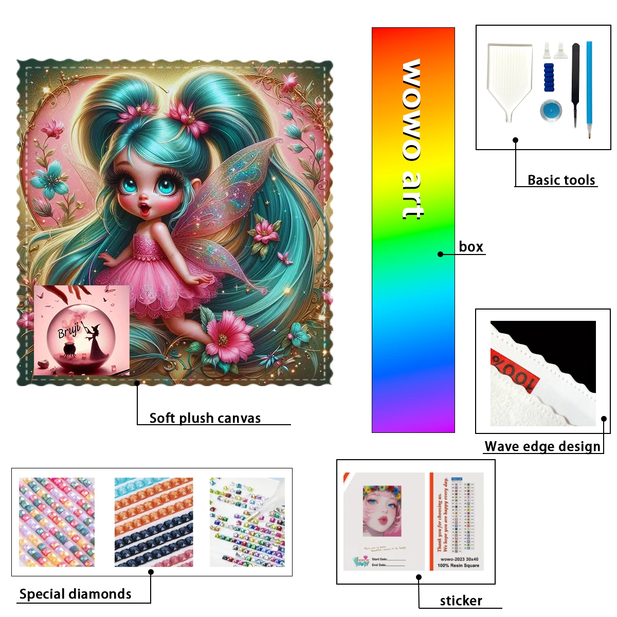 

【Bruji_ Diamond Art】Butterfly Elvese Crystal AB Rhinestone FD Rhinestone Perfect Resin Diamond