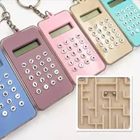 Portable Kawaii Mini Calculator Handheld Pocket Lightweight Digital Display Cartoon Cute Small Keychain Calculator Office Supply