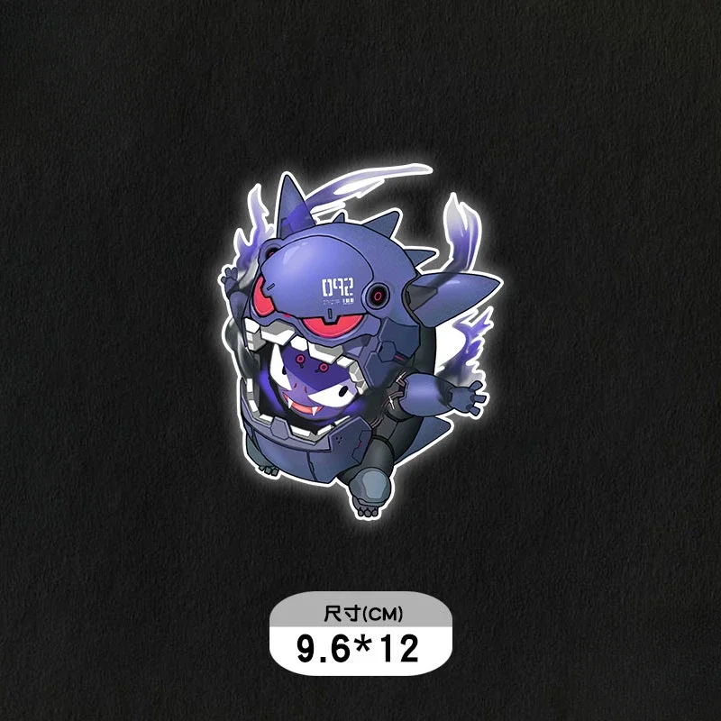 Pokemon Cartoon Anime Cute Gengar Reflective PVC Sticker Around Motorcycle Motorcycle Body Rear Glass Multi Size Decoration