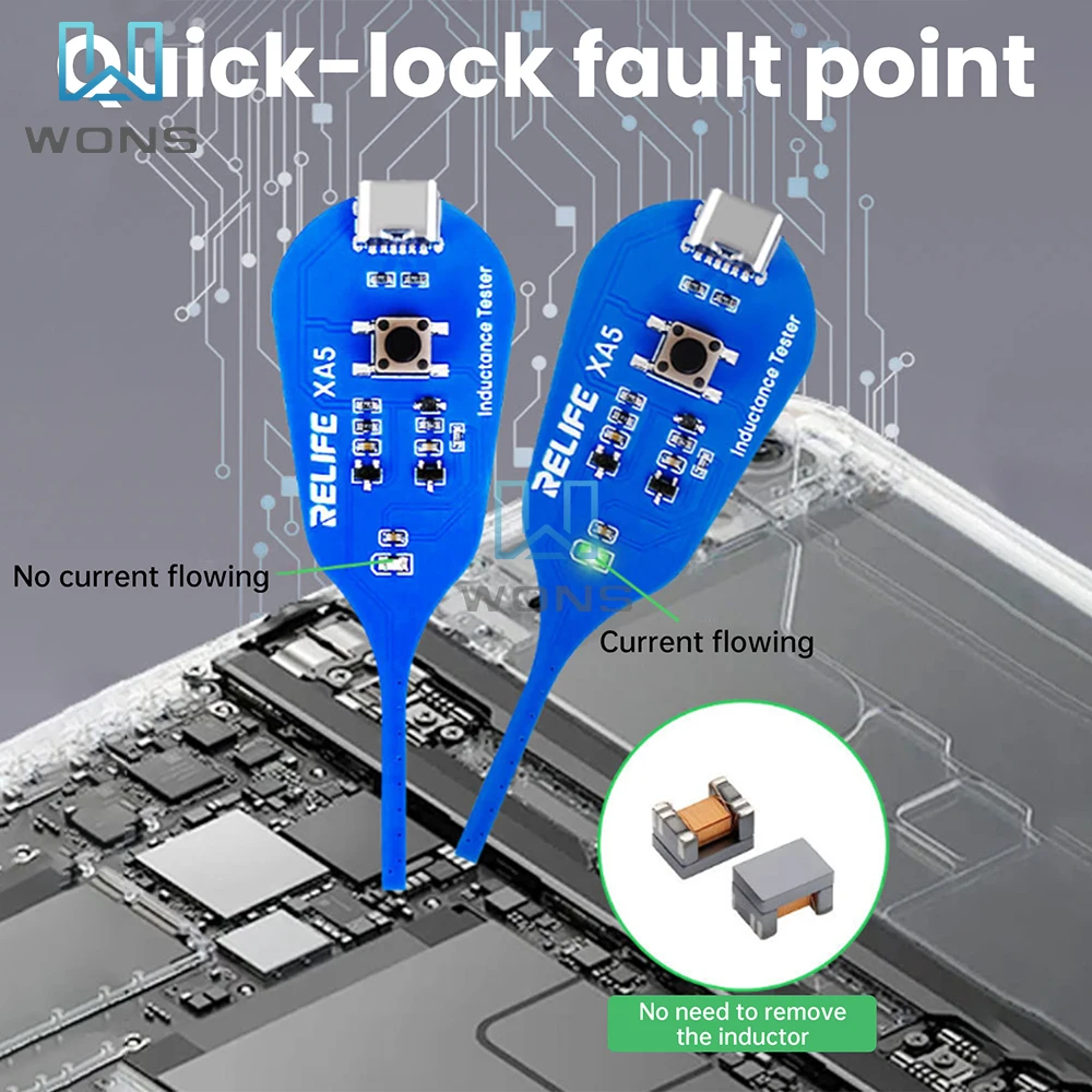 Inductance Tester Electromagnetic Induction Meter Portable Motherboard Coil Detector Tool Quick Fault Detection Type C Interface