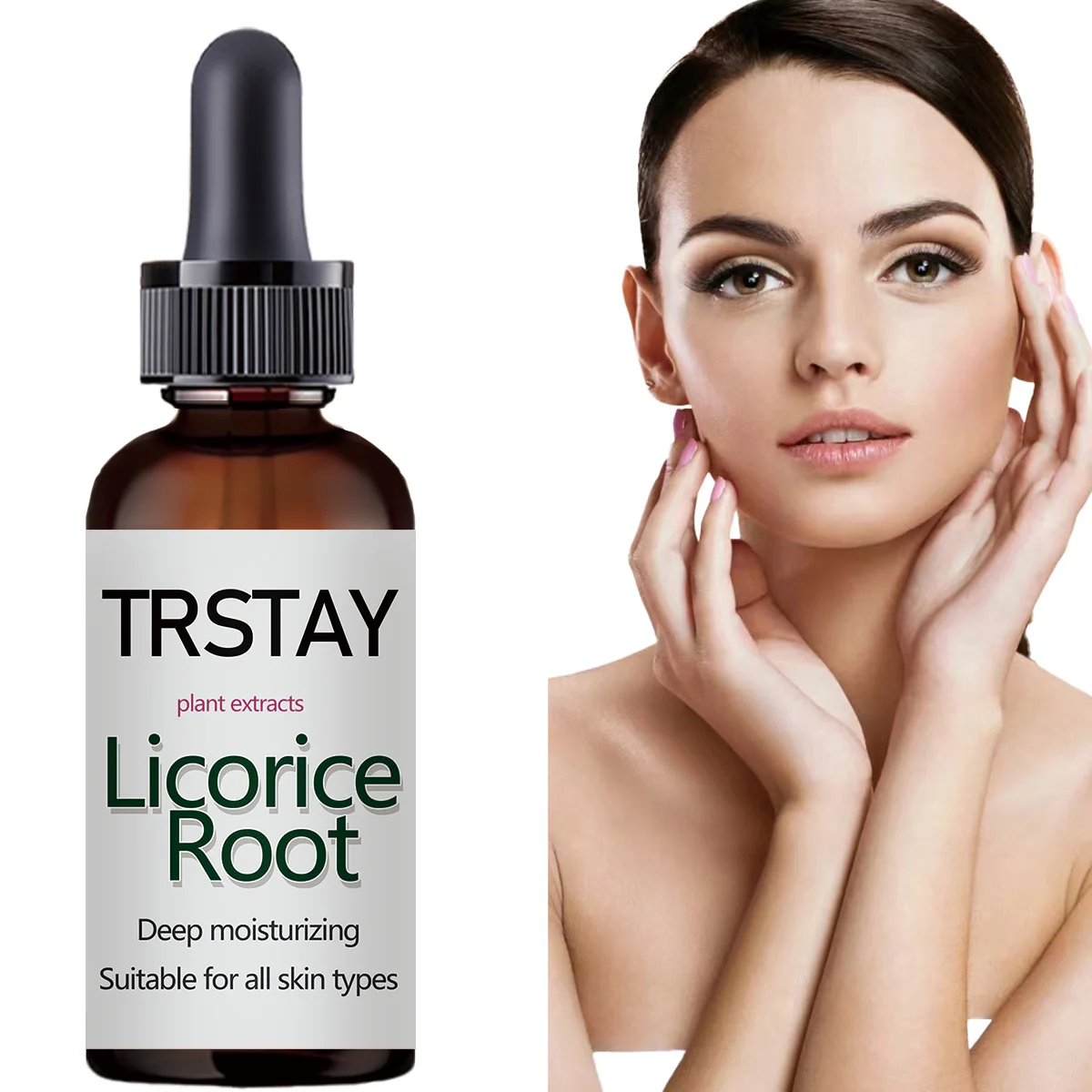 TRSTAY Licorice Root Face Serum Anti-acnes Minimizes Pores Skin Care Facial Essential Anti-Inflammatory Lighten Spots Essence