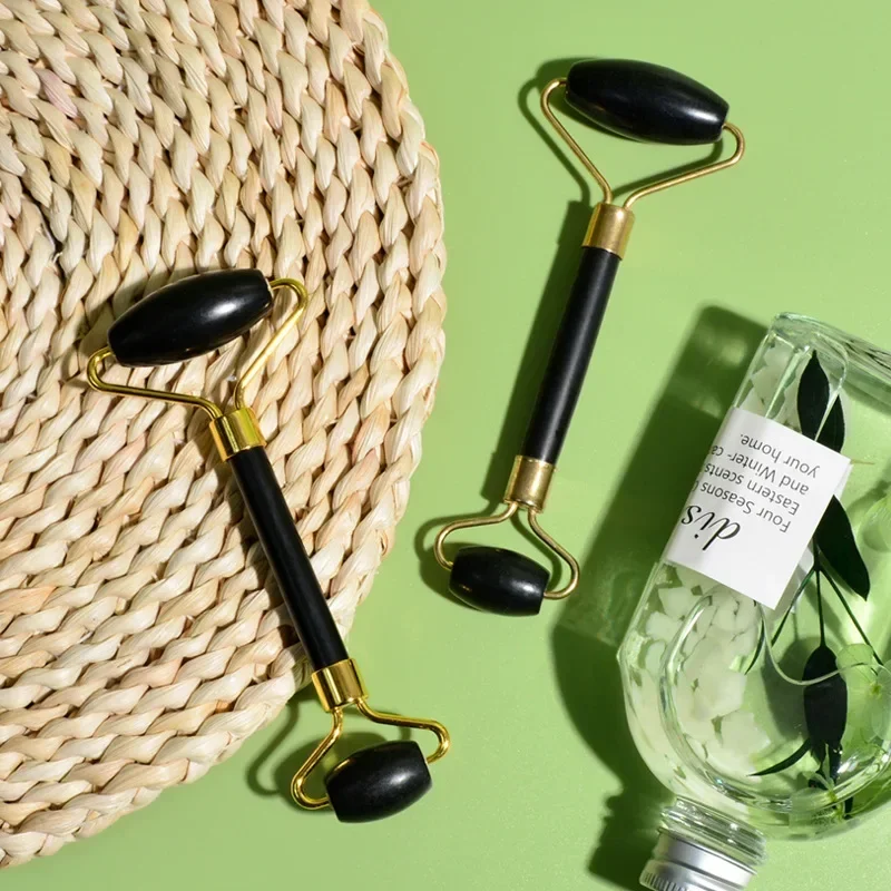 Rodillo de Jade Natural Guasha, raspador de piel, juego Facial, piedra reafirmante, antienvejecimiento, ojos hinchados, masajeador para cuello, antiarrugas