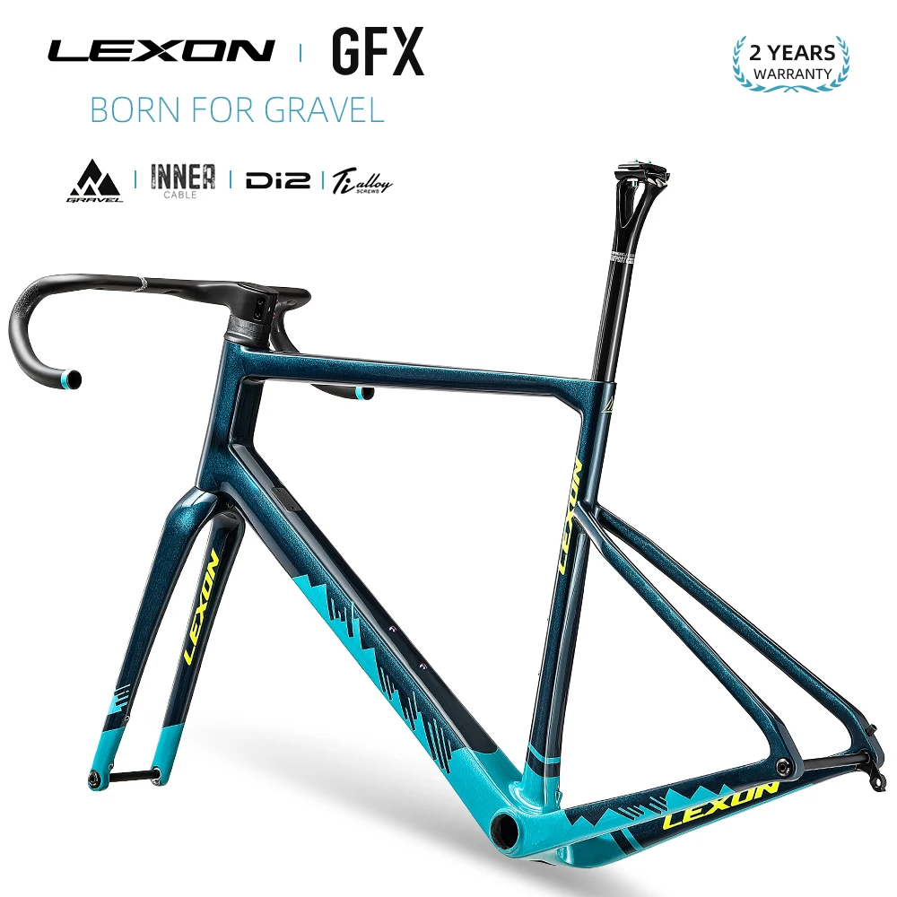 

Lexon GFX Carbon Gravel Frame Disk Brake Gravel off-Road Cyclecross Frame Road Bicycles Carbon Frame XS/S/M/L BIKE Parts T1000