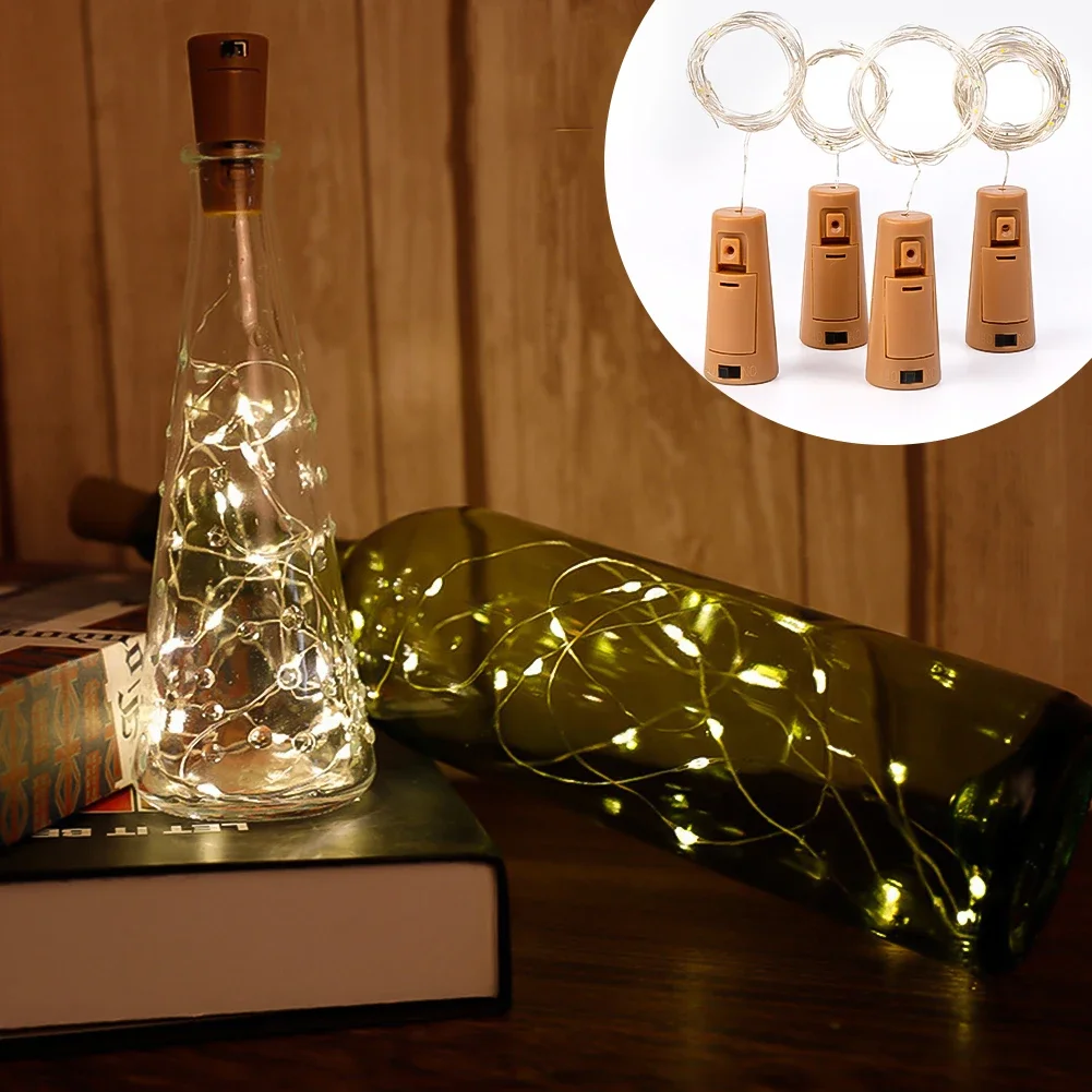 2M Bar LED Wine Bottle Cork String Lights Holiday Decoration Garland Fairy Lights Christmas Copper Wire String Lights