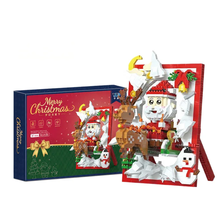 1704PCS Weihnachten Bausteine Kit MOC 3D Santa Claus Foto Rahmen Modell Bricks Sets Kreative Dekorationen Geschenke für Kinder Spielzeug