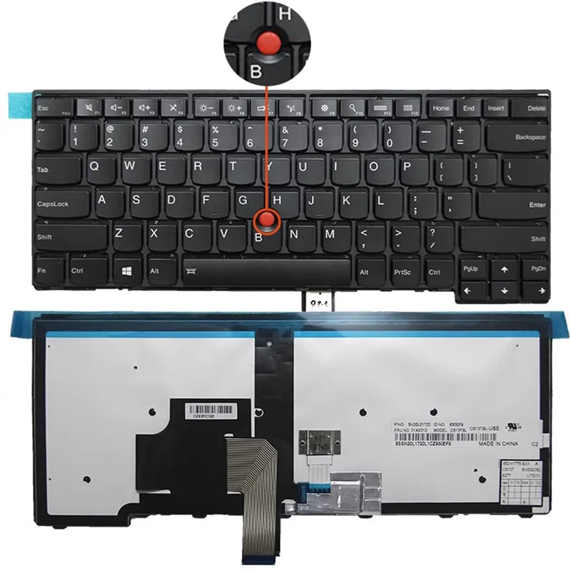 

BR layout Replacement Keyboard BLACK for Lenovo T440 T450 T440P T440s T431 E431 L440 with Backlit