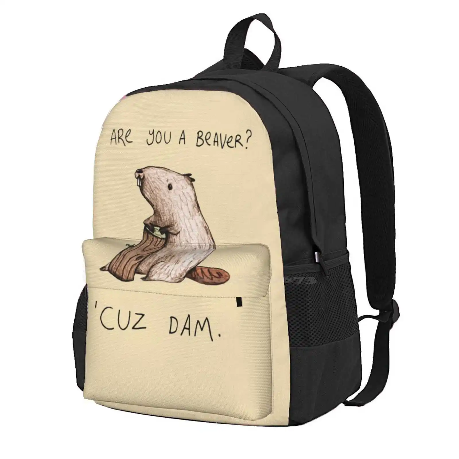 Dam Hot Sale Schoolbag Backpack Fashion Bags Are You A Beaver Cute Silly Kawaii Animal Canada Wood Tree Chat Flirt Adorable