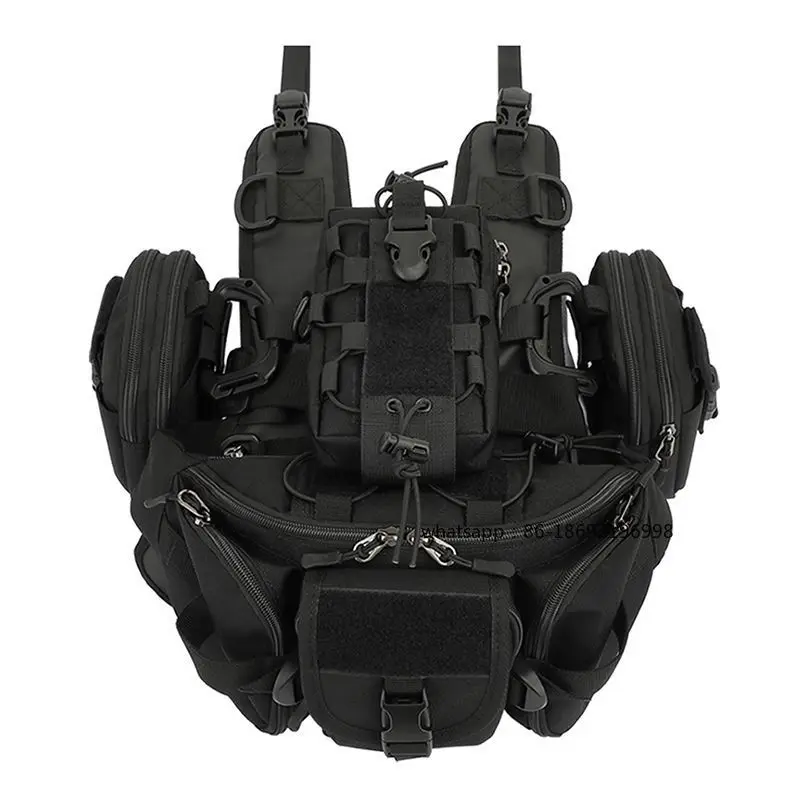 Motorcycle Travel Must-have Scratch-resistant Motorcycle Fuel Tank Vest Bag with MOLLE System Multi-purpose Rider Equipment