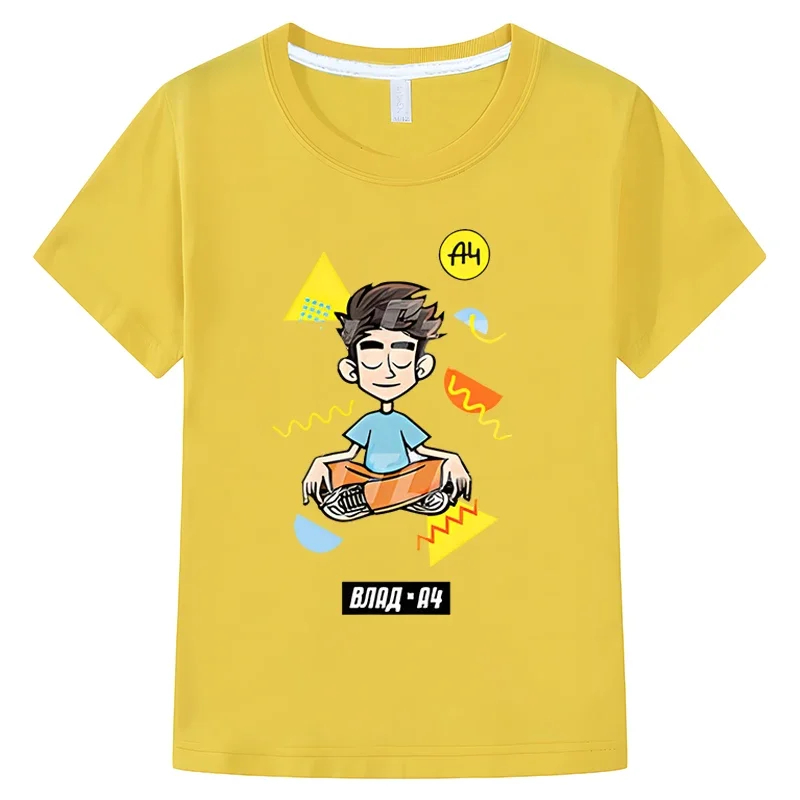 Merch A4 T-shirt for kids boy 10 years A4 Lamba Short sleeve 100%Cotton Top A4 Vlad Children T Shirt one piece y2k girls clothes