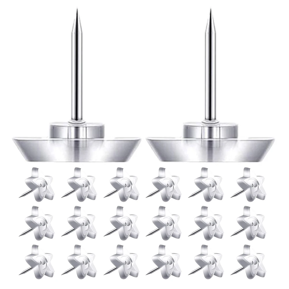 

50pcs Clear Five-pointed Star Thumbtack Push Pins for Wall Hanging Sturdy Creative Design Cork Board Felt Board Pinning