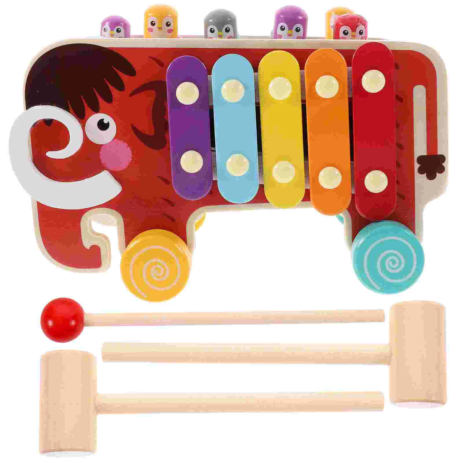 Holzspiel Spielzeug Babyspielzeug Spielzeug Kinder Kleinkind Push and Pull Hämmerung Pädagogisch Eltern-Kind-Kinder