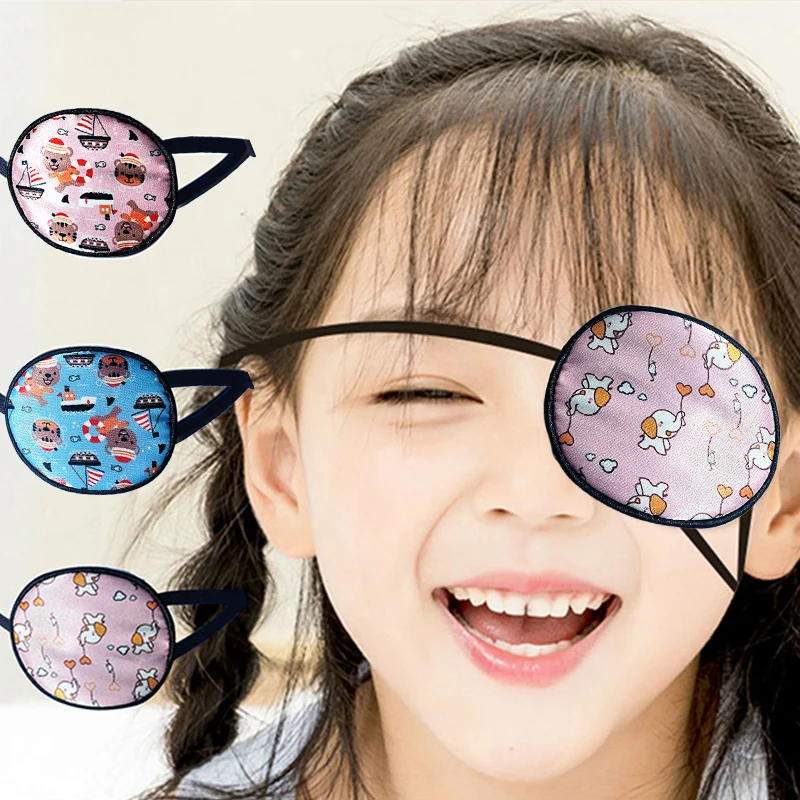 1pc Silk Child Occlusion Medical EyePatch Obscure Astigmatism Training Eyeshade Amblyopia Eye Patche Cosplay Pirate Multiple Use