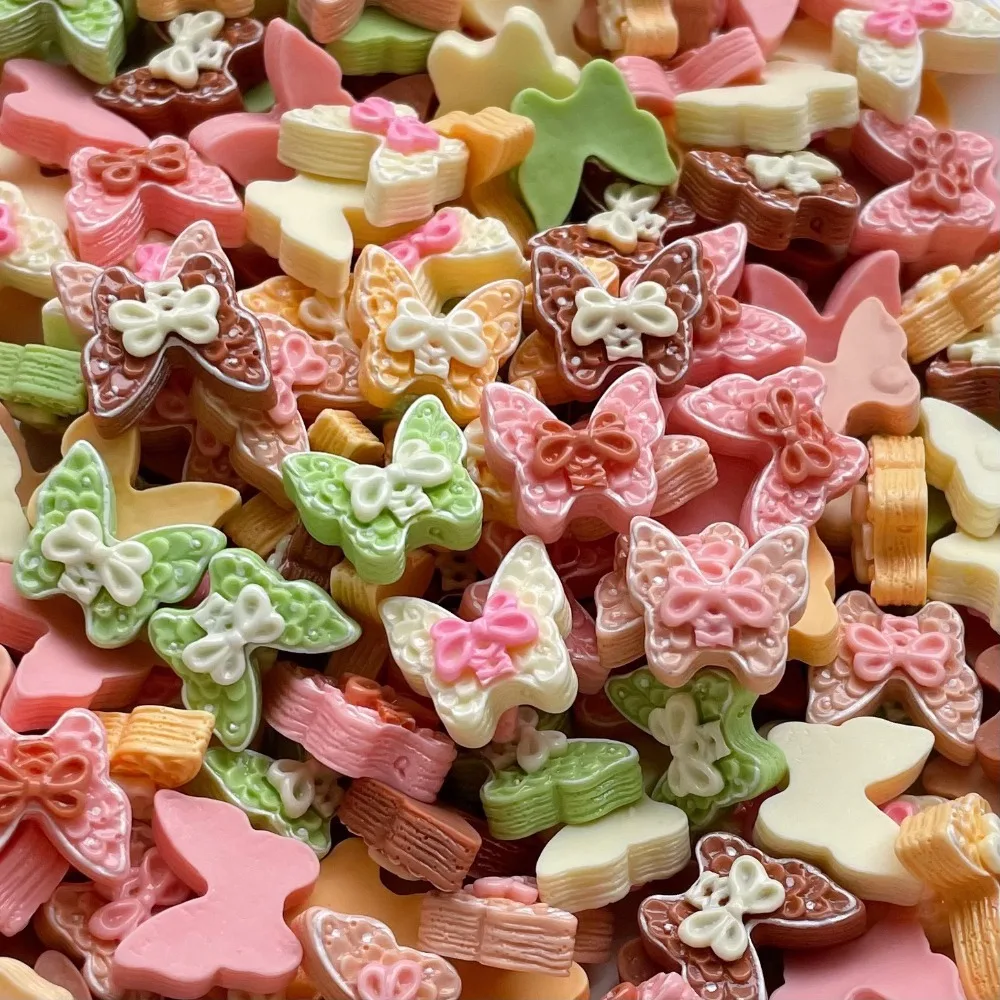 20Pcs Kawii Mini resin Biscuit Series Miniature Flat Back Cabochons For Hairpin Scrapbooking DIY Home Decor Craft Accessories