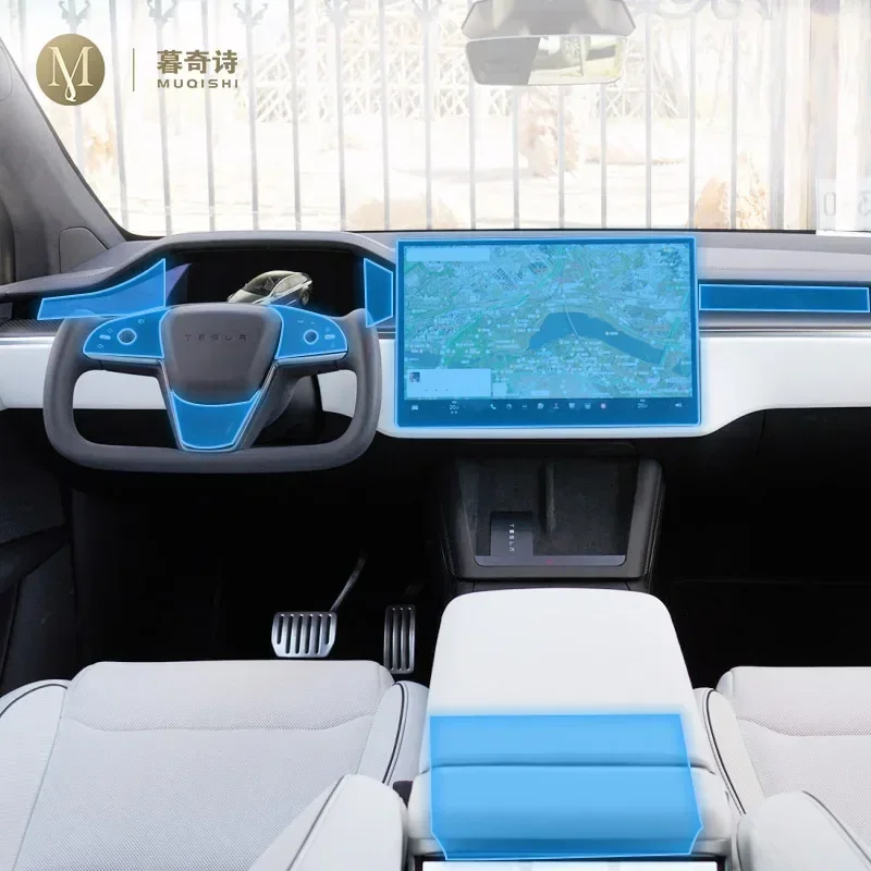 

Для Tesla Model X 2023, салон автомобиля, центральная консоль, прозрачная/матовая защитная пленка из ТПУ, PPF, ремонтная пленка против царапин, ремонтная пленка