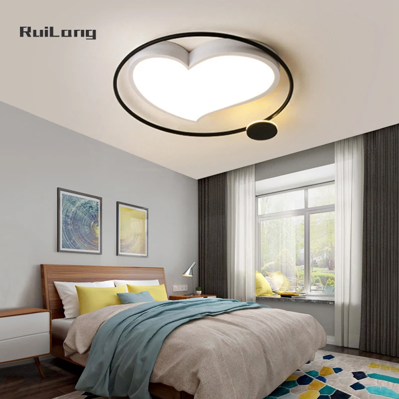 

Creative Heart Shaped Ceiling Light Chandelier for Kids Room Girl Boys Bedroom Lustre Baby Decor Simple Circle Led Ceiling Lamp