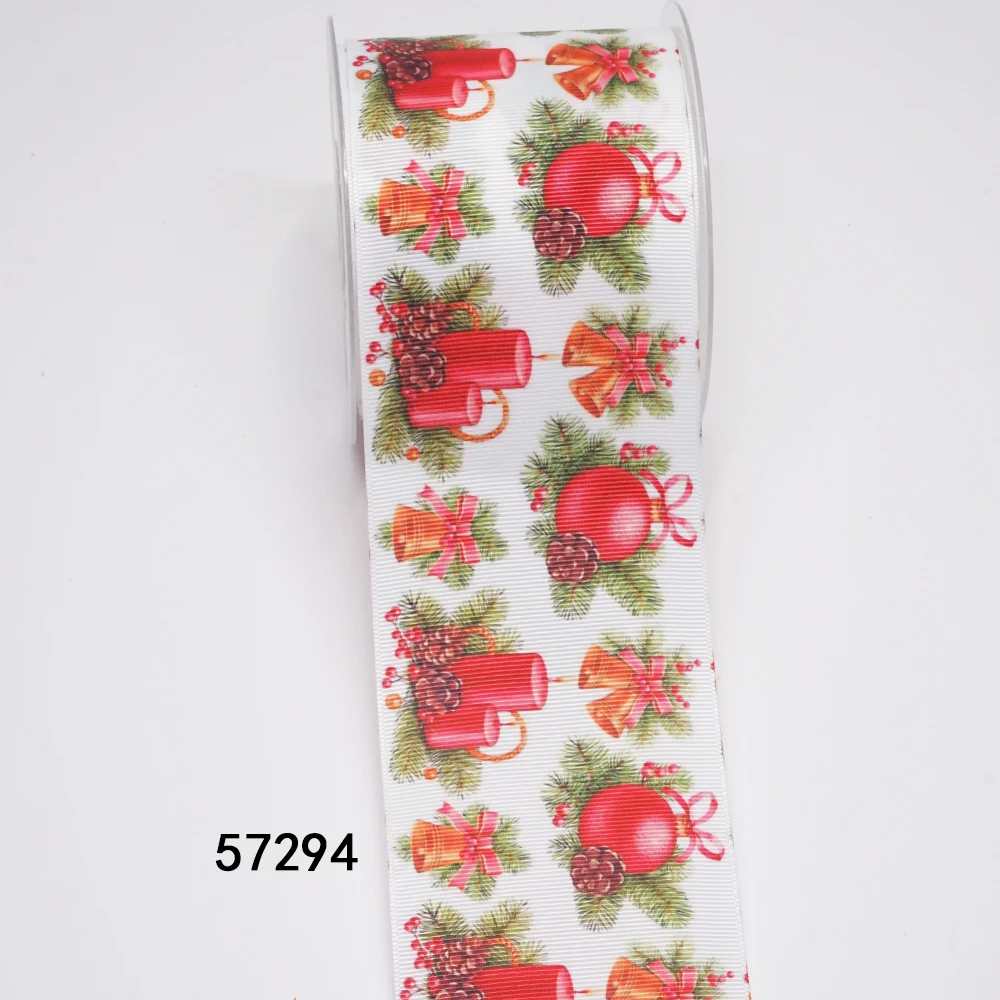 لتقوم بها بنفسك الكرتون عيد الميلاد المطبوعة Grosgrain الشريط للحرف لوازم الخياطة الملحقات 5 ياردة ، راتنجات مستو 10 قطع. 57275