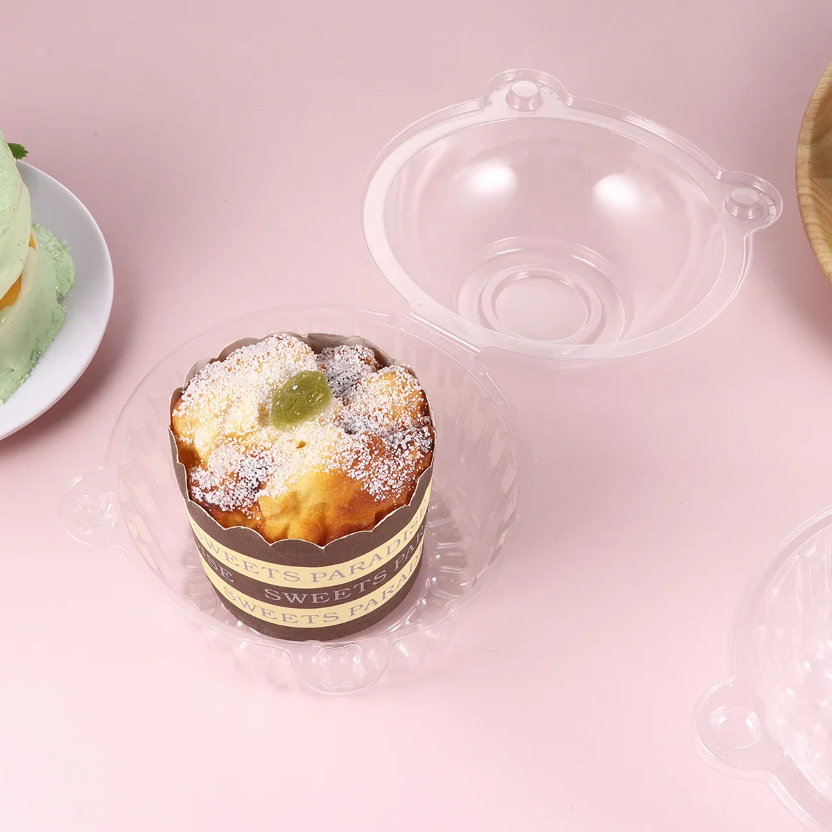 

1 Set/100pcs Owl Shape Plastic Boxes Disposable Plastic Boxes Beautiful Pastries Exquisite Transparent Puff Cupcake for Party Ho