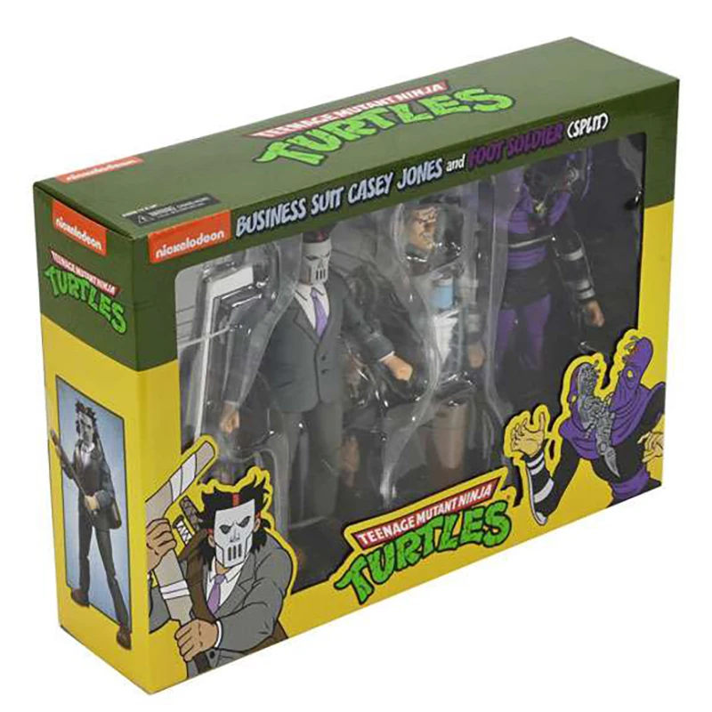 NECA 54394 TMNT Business Suit Casey Jones and Split Foot Soldier Figuras Teenage Mutant Ninja Turtle Action Figure 7-Inch Model