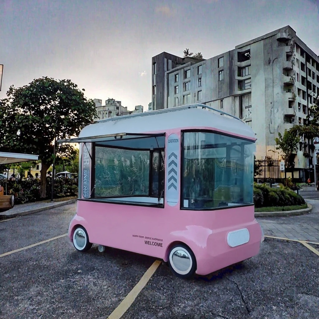 Mobile Multi-functional Aluminum Frame Food Truck Trailer With Candy & Chips Vending Motorized Hot Dog Fast Food Service